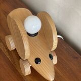 Wooden mouse lamp