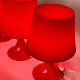 3 Vintage ikea lampan red / burgundy table lamps.