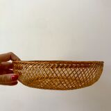 Trio of nesting baskets in woven wicker from the 70s