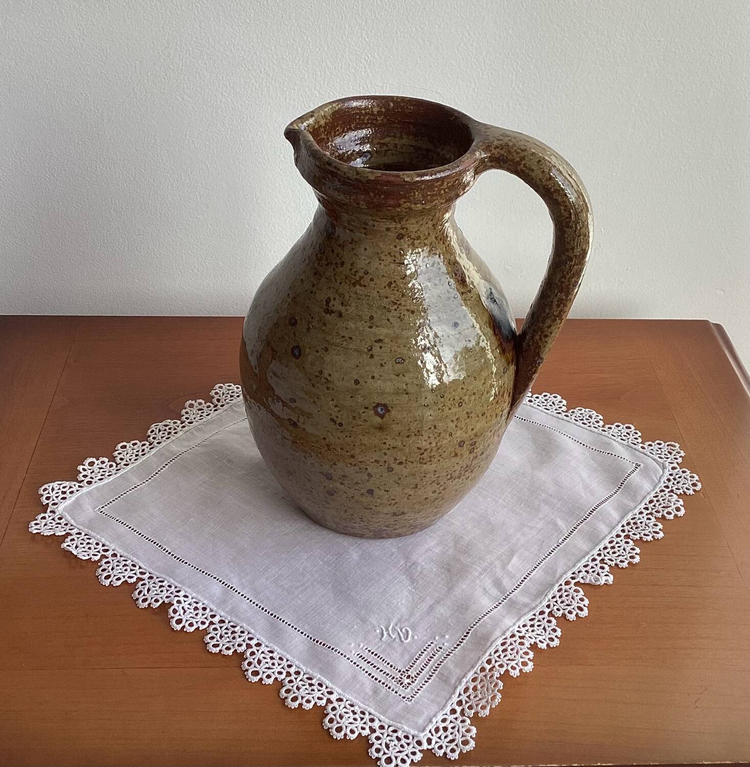Pyrite stoneware pitcher - vintage