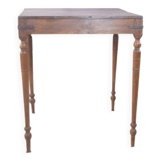 Burmese teak bridge game table