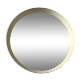 Scandinavian white round mirror from the 60s