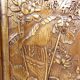3 carved wooden panels, floral and animal decorations, Indochina