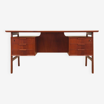 Teak desk, Danish design, 1970s, manufacture: Omann Jun