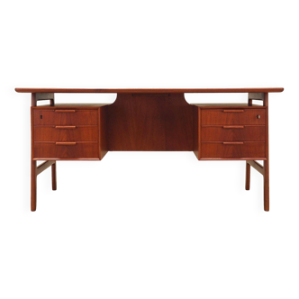 Teak desk, Danish design, 1970s, manufacture: Omann Jun