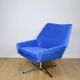 Vintage swivel armchair from DDR blue cornflower velvet from the Jade series