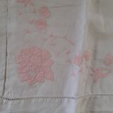 2 taies d' oreillers anciennes entourage jours fait main. monogramme et incrustations.