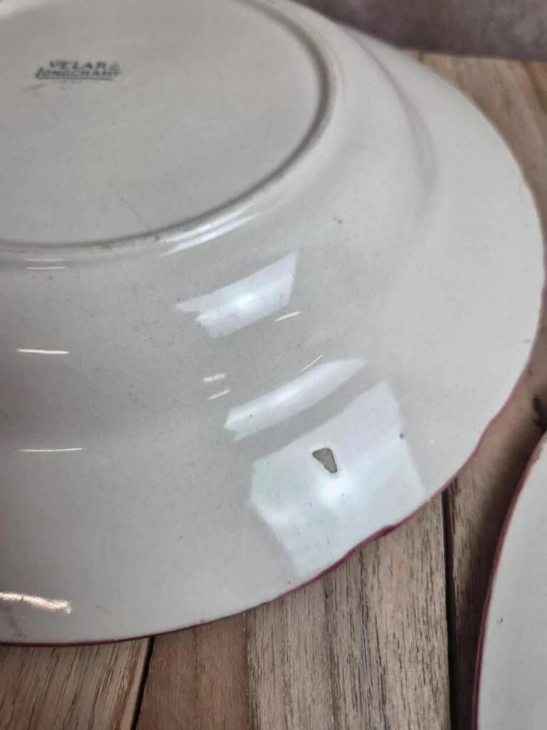 2 deep plates Longchamp Velars – ironstone – old floral pattern