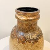 XXL Floor vase ceramic beige brown Scheurich 417-42 Fat Lava West Germany vintage 1950s 1960s