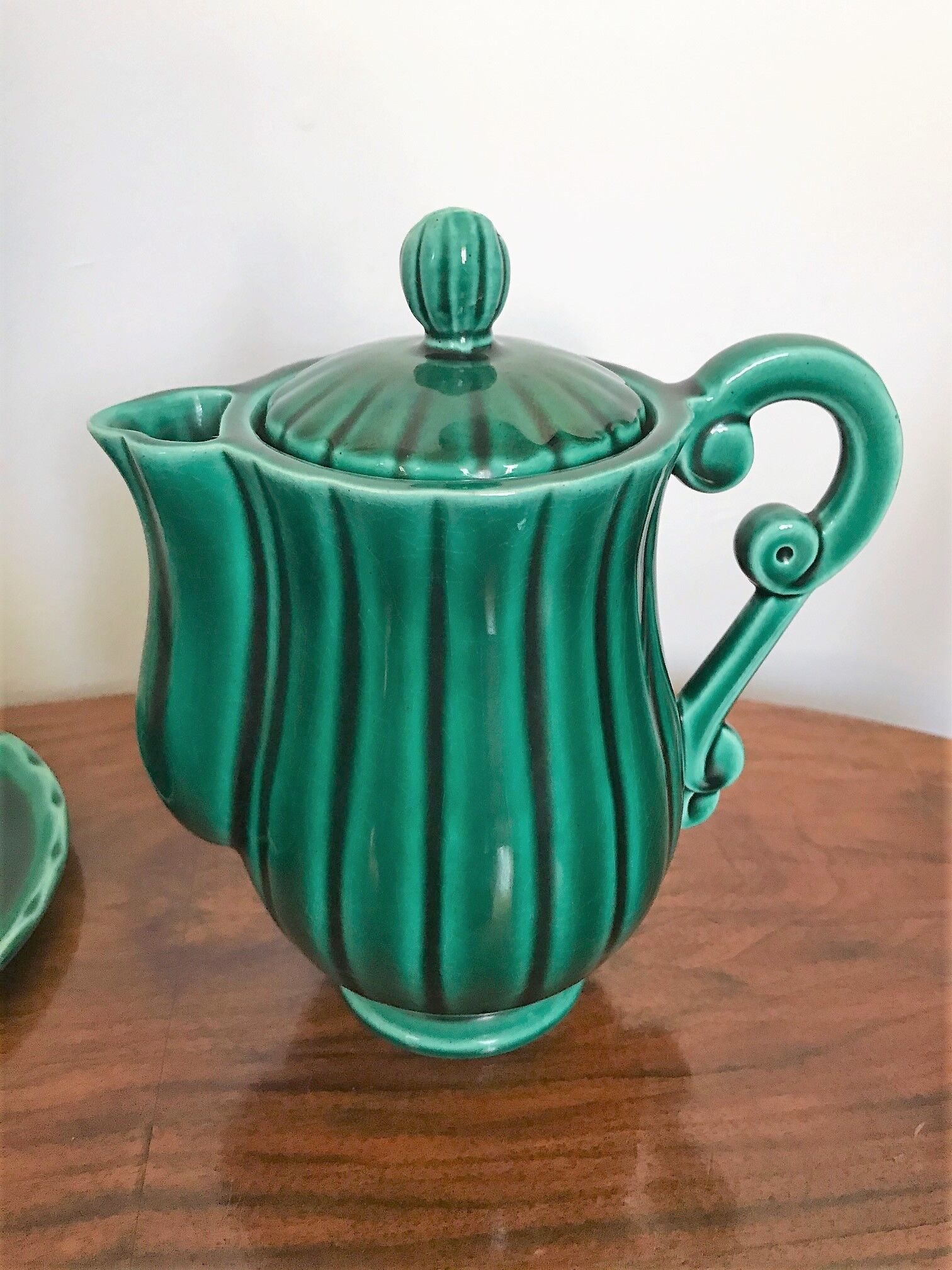 Art Deco selfish breakfast service signed Jean Pobery 1946