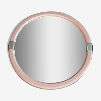 Miroir rond allibert vintage pivotant et orientable vieux rose