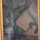 Original large mid-century Swedish oil on canvas – “Composition” by Sixten Lundbohm – vintage & framed – 77 × 70 cm (30.3" × 27.6")