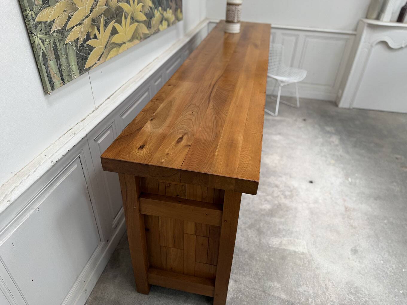 Brutalist 70's sideboard in solid elm