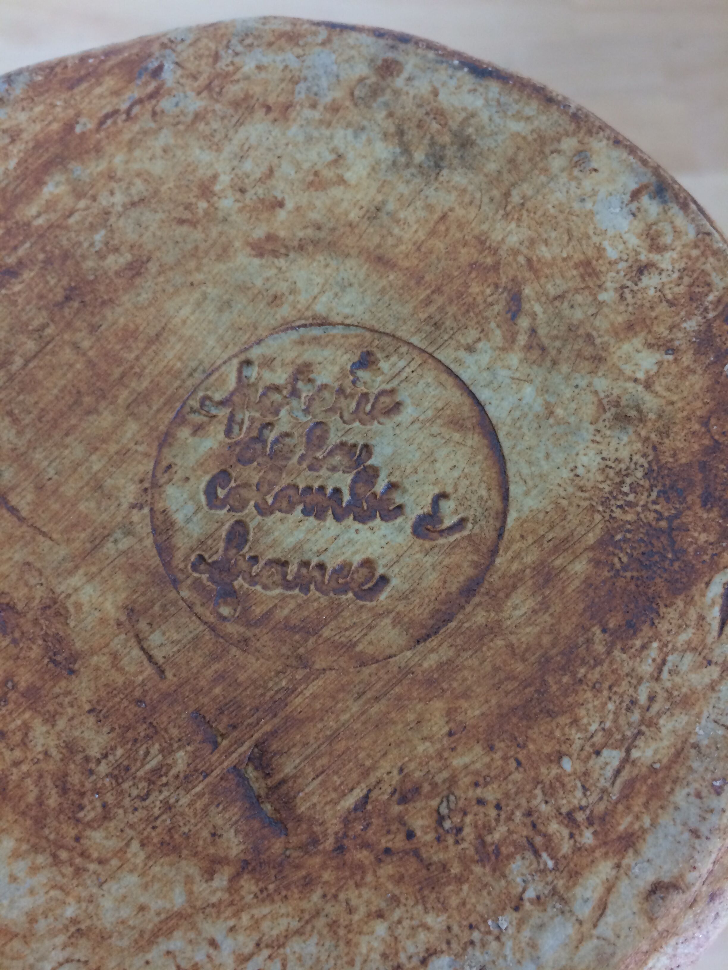 Brutalist stoneware pitcher, flower decoration, Poterie de la Colombe Vallauris