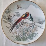 Pair of vintage Franklin Japanese hand-painted porcelain plates
