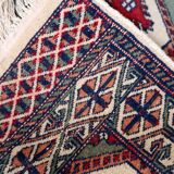Handmade vintage rug Uzbek Bukhara 56cm x 83cm 1970s