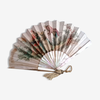 Silk and mother-of-pearl fan Napoleon III by A.Lauronce