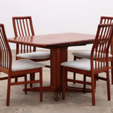 Danish set of 4 Kai Kristansen chairs and a table from Korup, 1960 Denmark.
