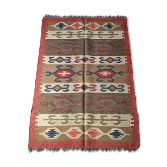 Tapis kilim en toile de jute et coton - 120cm x 180cm