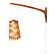 Swivel Arm Teak Wall Lamp With Pine Veneer Shade By Unknown Designer, Sweden 1960S