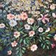 Wildflower bouquet with foxgloves, knife oil painting signed H Barro.