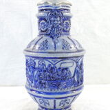 Large pitcher with gres Blue Ceramic ALLEMENAND WESTERWALD Meal scene