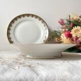 Vintage pedestal dish White porcelain with flowers Made in France