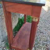 Console in old Empire style with a wooden frame and marble top.
