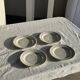Set of 4 small white earthenware dessert plates D20