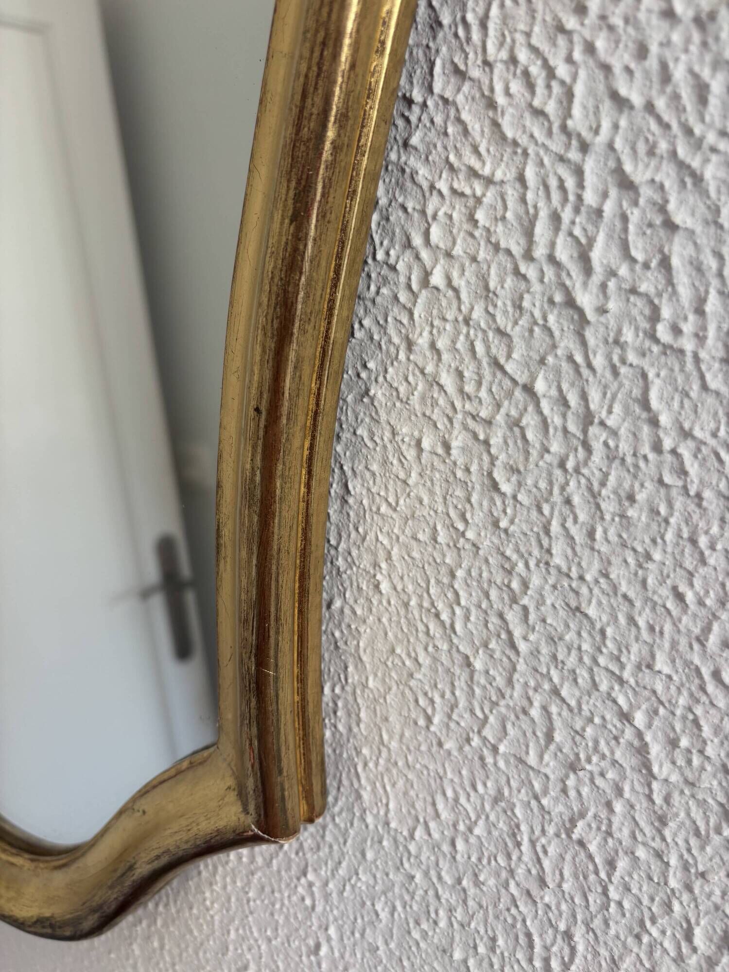 Vintage mirror 1960s Belgian rocaille style gilded wood - 61 x 49 cm