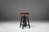 Art Deco Piano Stool in Black Lacquered Wood with Red Velvet Upholstery, Fr