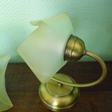 2 wall lights, opaline lampshade 1960/1970