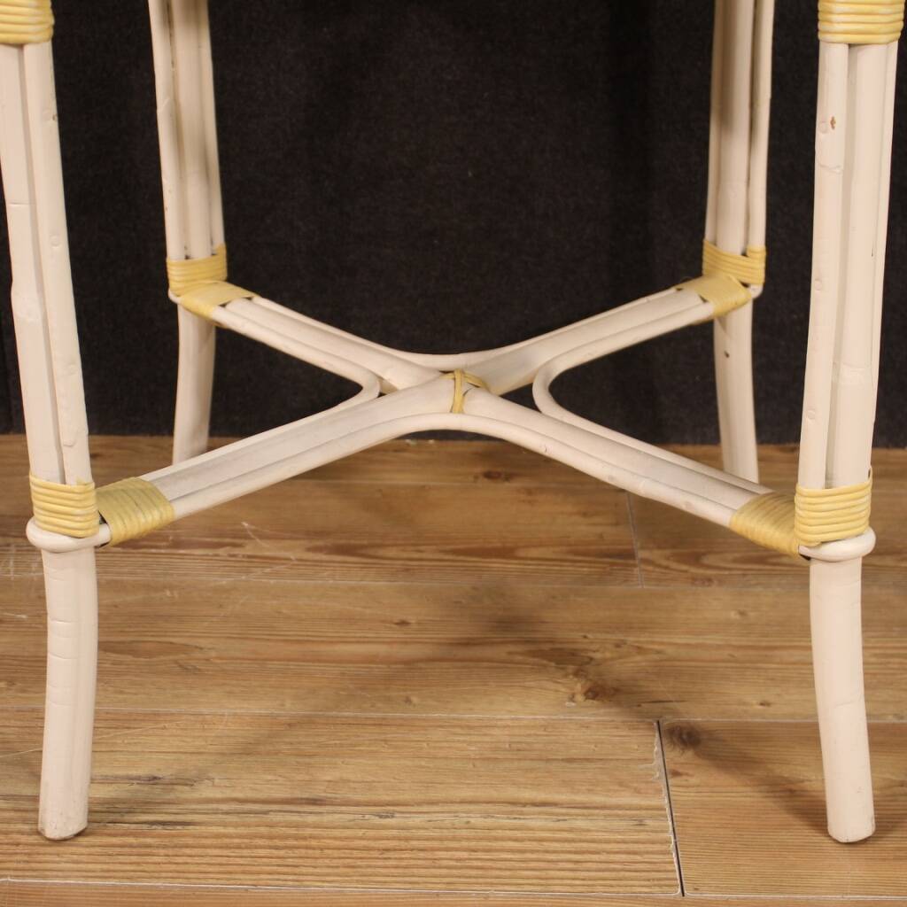 Table basse de jardin en osier, années 80