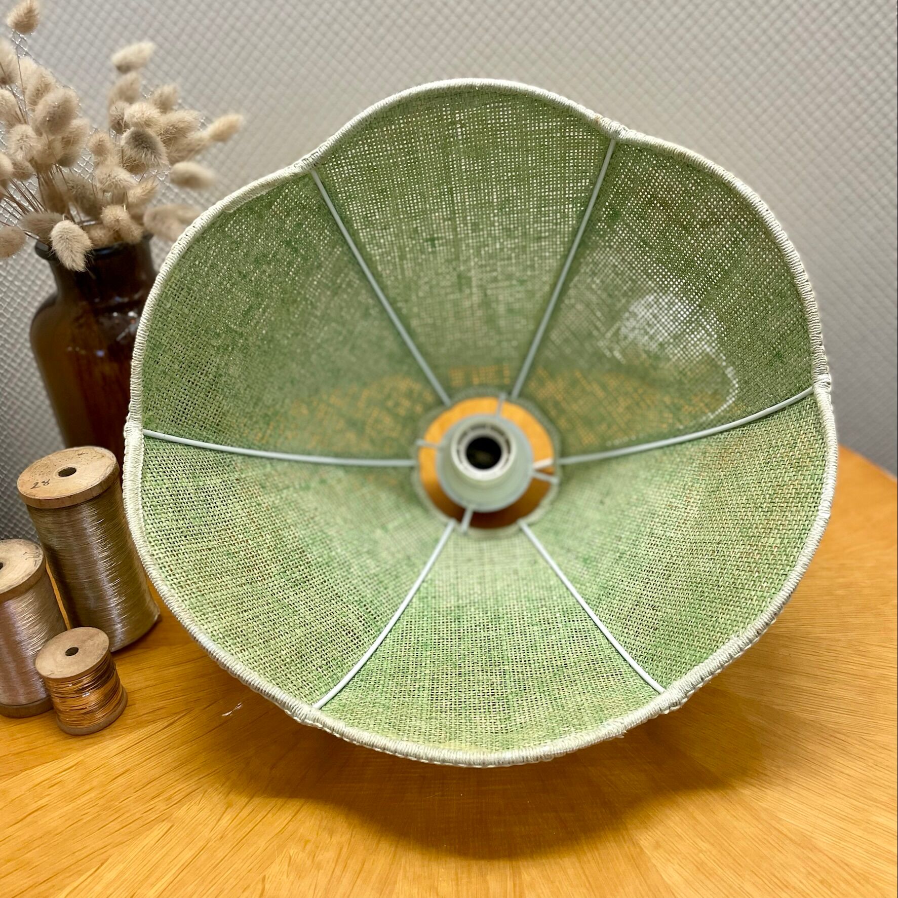 Pale green rattan suspension