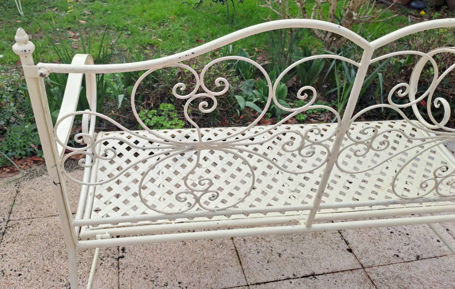 Wrought iron garden bench