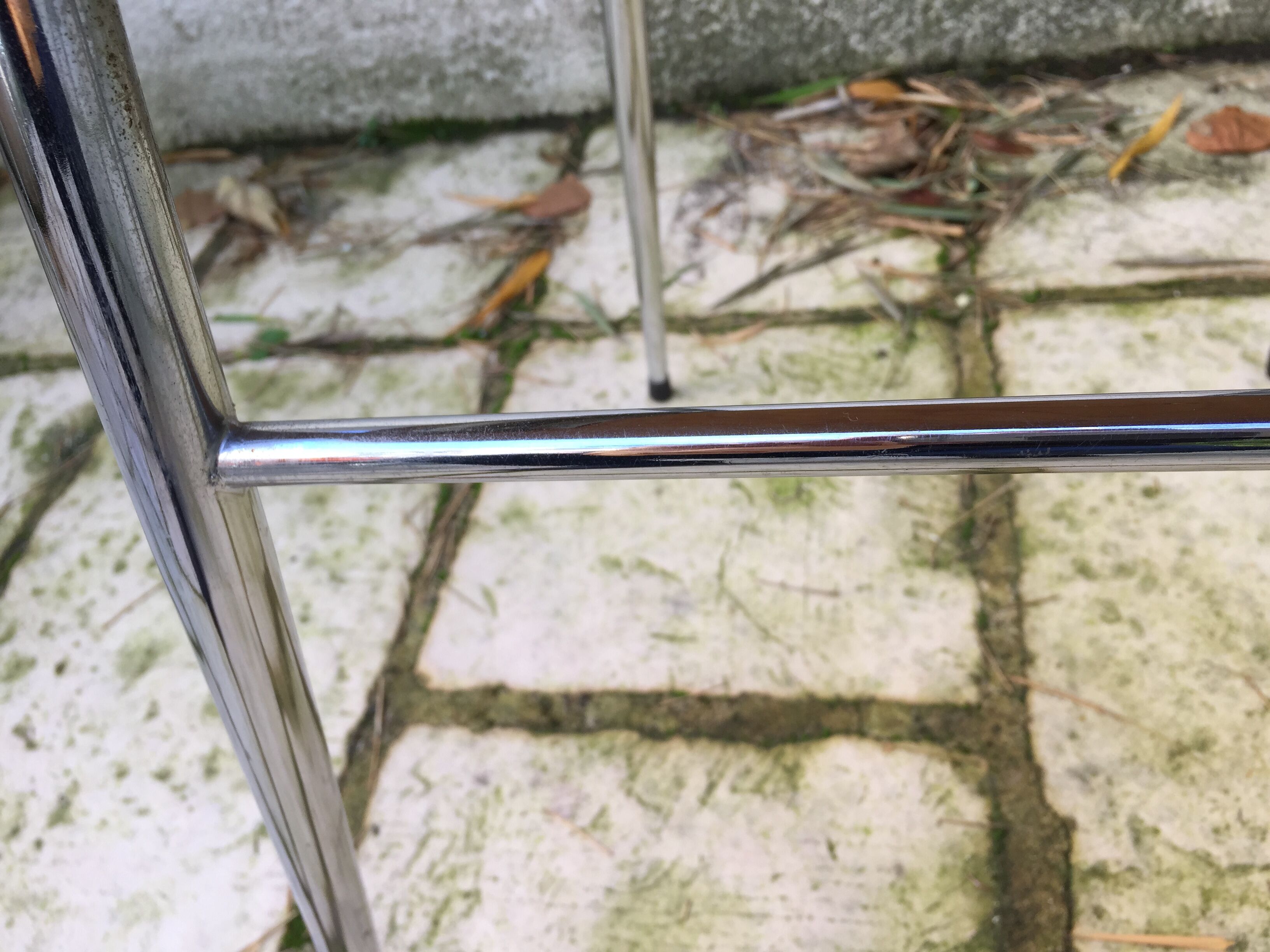 Set of 6 vintage orange formica chairs, 70s