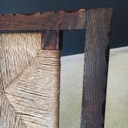 Low Arts & Crafts Oak & Rush Armchair, Belgium 1920s
