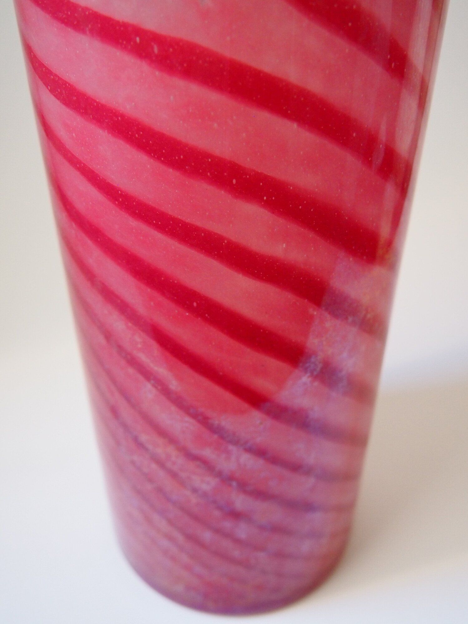 Spiral blown glass vase