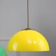 Vintage Italian Brass and Yellow Plexiglas Pendant Lamp
