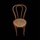 Bistro chair Horgen Glaris in curved wood and caning, Switzerland, circa 1900.