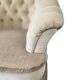 Set of 2 vintage ecru armchairs with fringes.