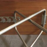 Danish teak and aluminium adjustable wine or side table, 1960s