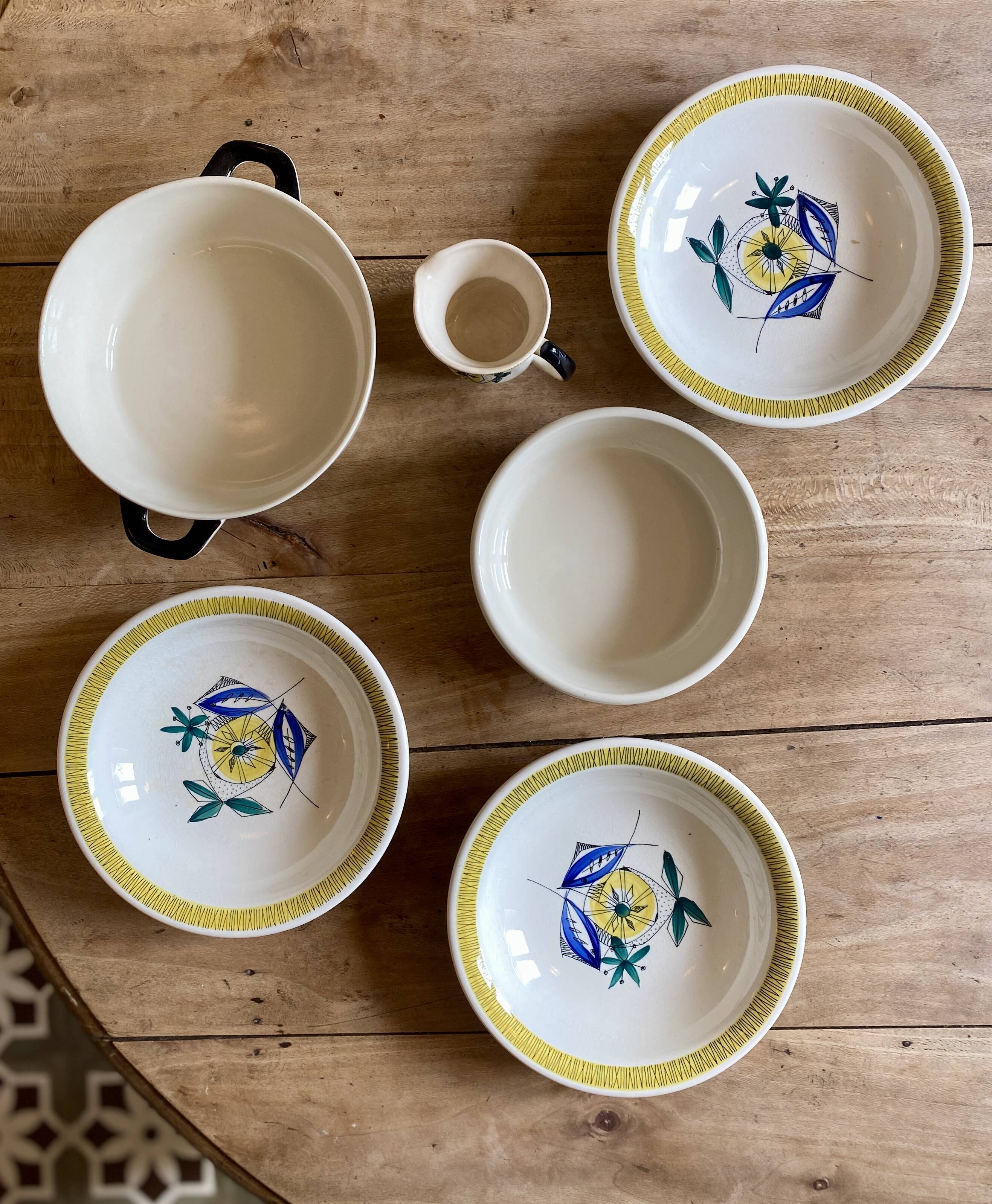 Set of 5 vintage serving dishes from the Flamingo series by Stavangerflint