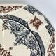 Square plate / Longchamp dish model "Diane", polychrome earthenware, late 19th century.