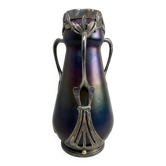 Vase en verre d'art Jugendstil par Wilhelm Kralik Sohne