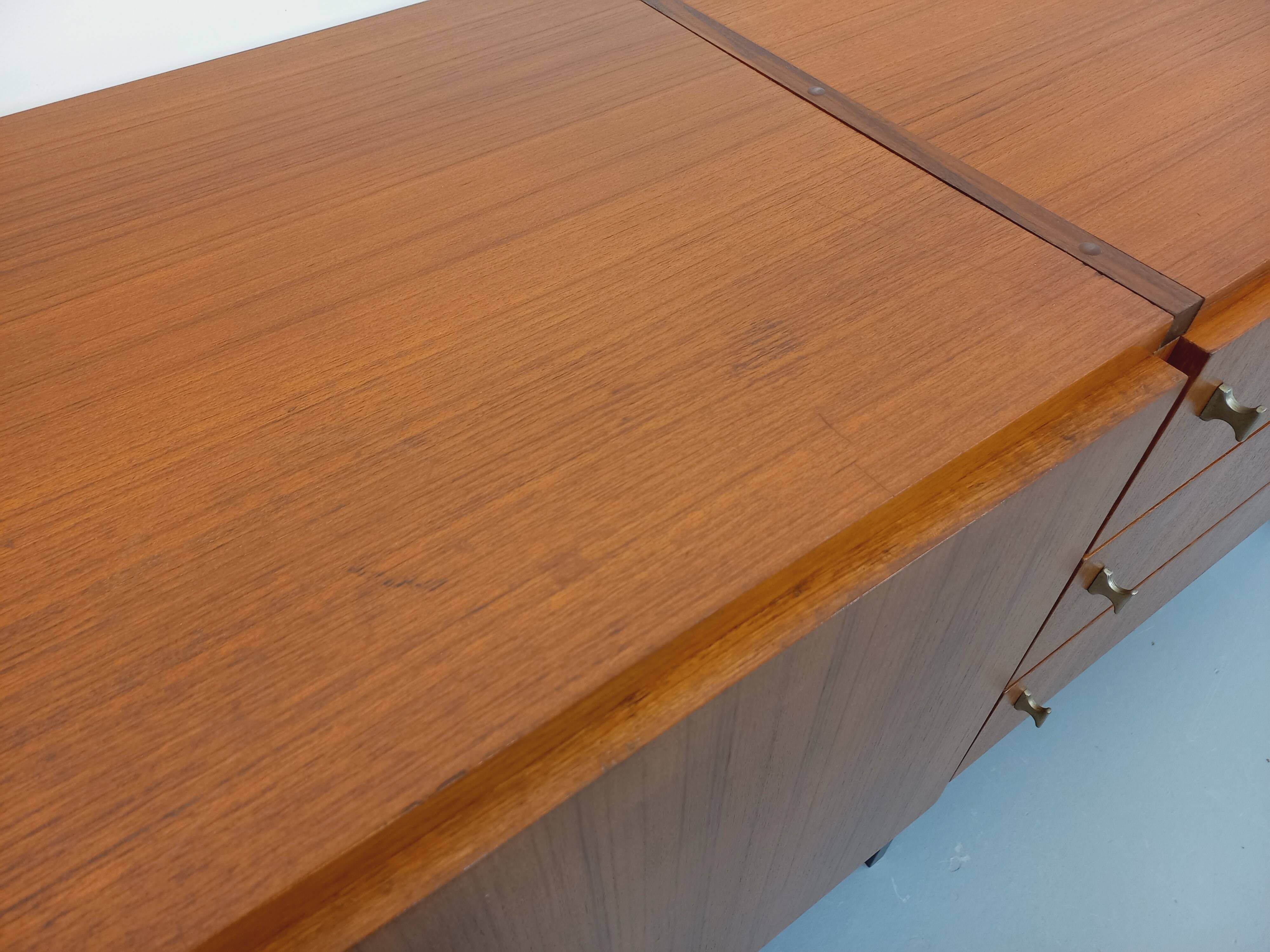 Vintage modernist enfilade ARP Minvielle by Guariche Mortier Motte teak