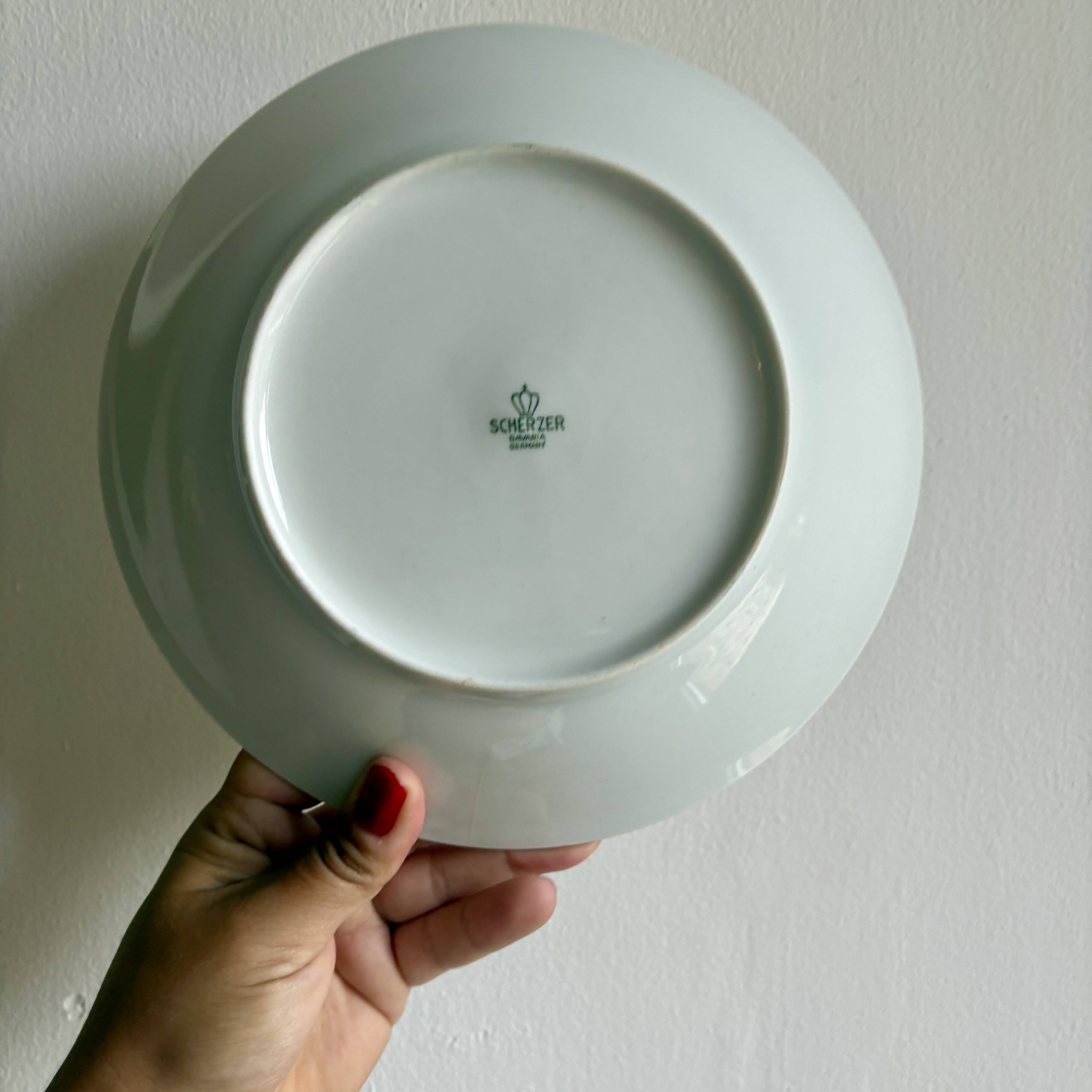 Lot de 11 assiettes creuses vintage, Scherzer Bavaria