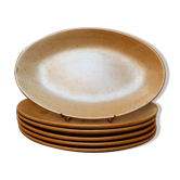 Set de 6 assiettes ovales en grès