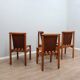Set of 4 Ilmari Tapiovaara for La Permanente walnut & leather chairs 1960s