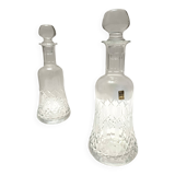 Pair of Transparent Crystal Decanter Bottles by Bleikristall, Germany